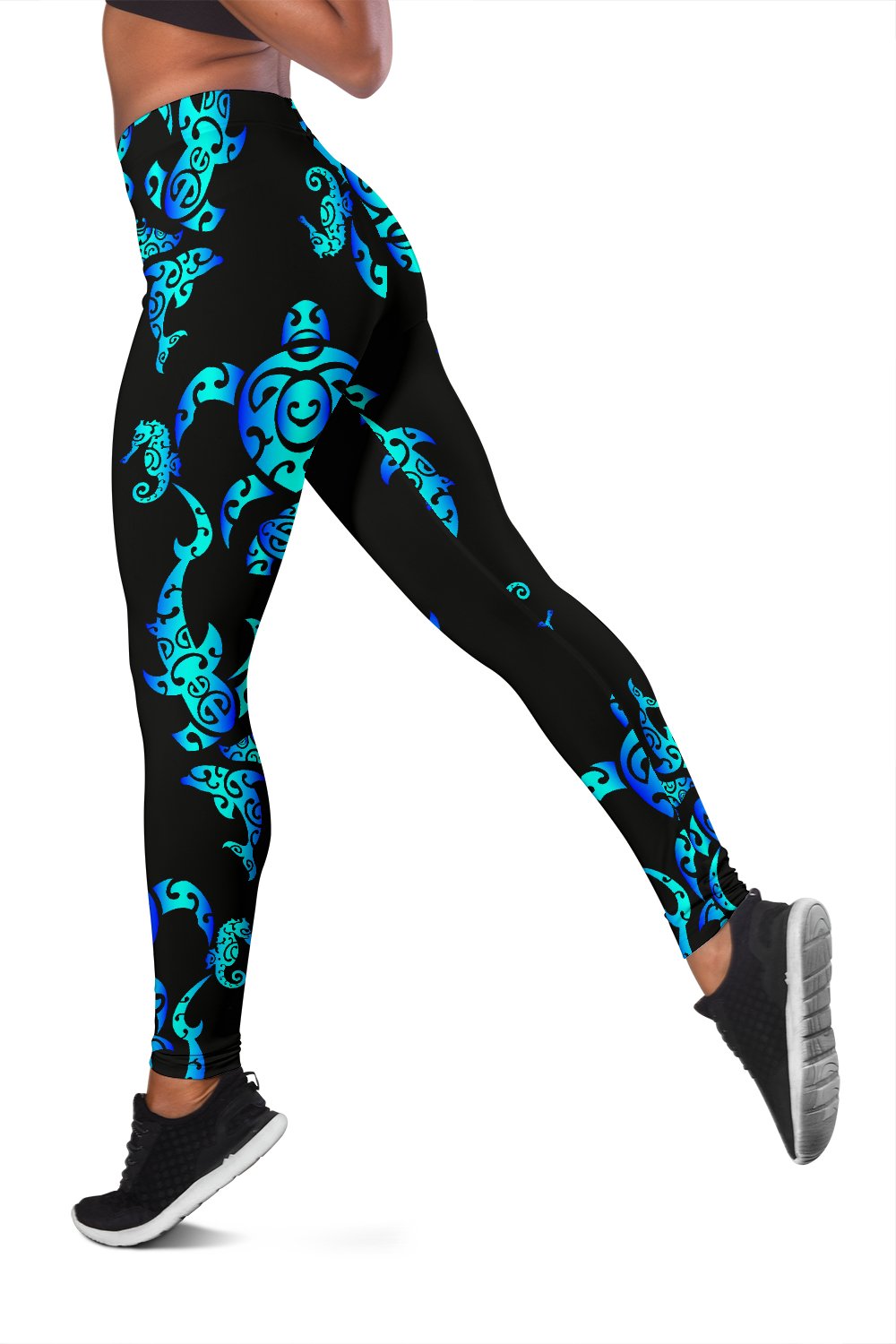 Sea Turtle Polynesian Tribal Hawaiian Women Leggings