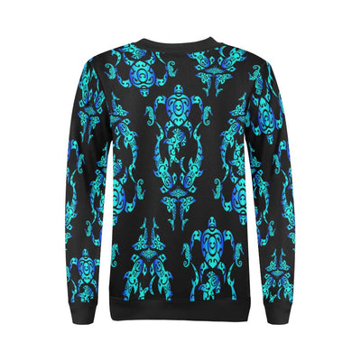 Sea turtle Polynesian Tribal Hawaiian Women Long Sleeve Sweatshirt-JorJune