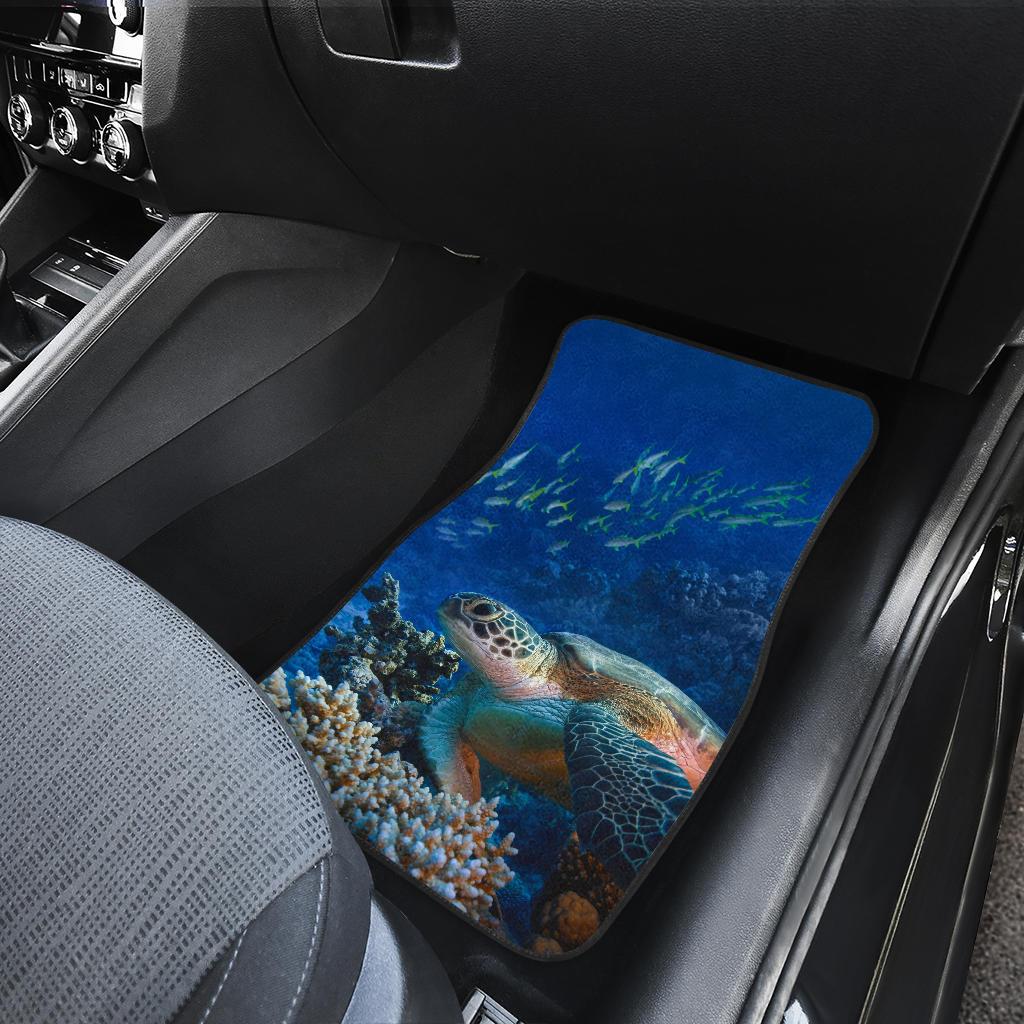 Sea Turtle Print Car Floor Mats-JORJUNE.COM