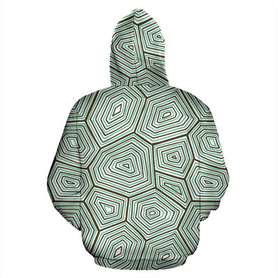 Sea Turtle Skin Print All Over Zip Up Hoodie