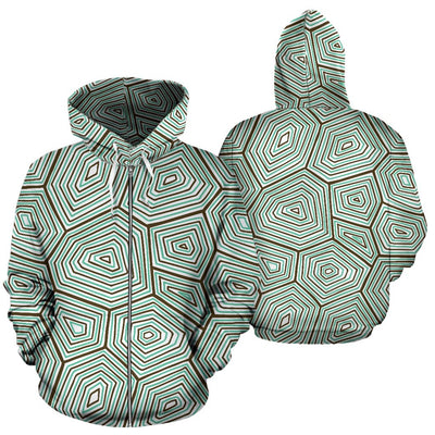 Sea Turtle Skin Print All Over Zip Up Hoodie