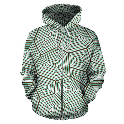 Sea Turtle Skin Print All Over Zip Up Hoodie