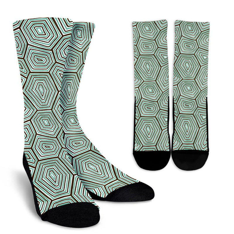 Sea Turtle Skin Print Crew Socks