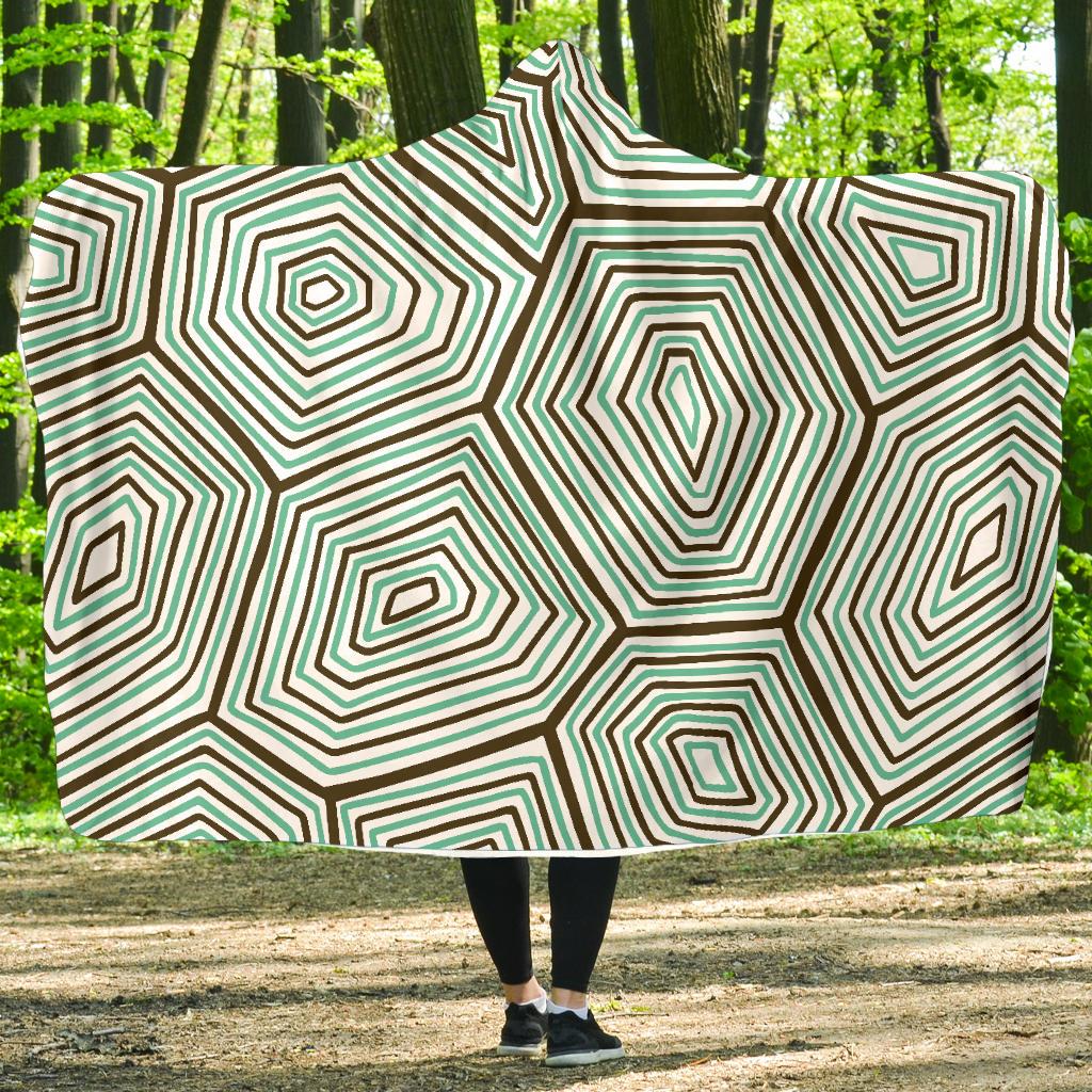 Sea Turtle Skin Print Hooded Blanket-JORJUNE.COM