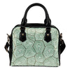 Sea Turtle Skin Print Leather Shoulder Handbag