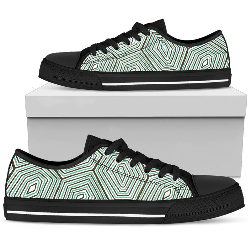 Sea Turtle Skin Print Men Low Top Shoes