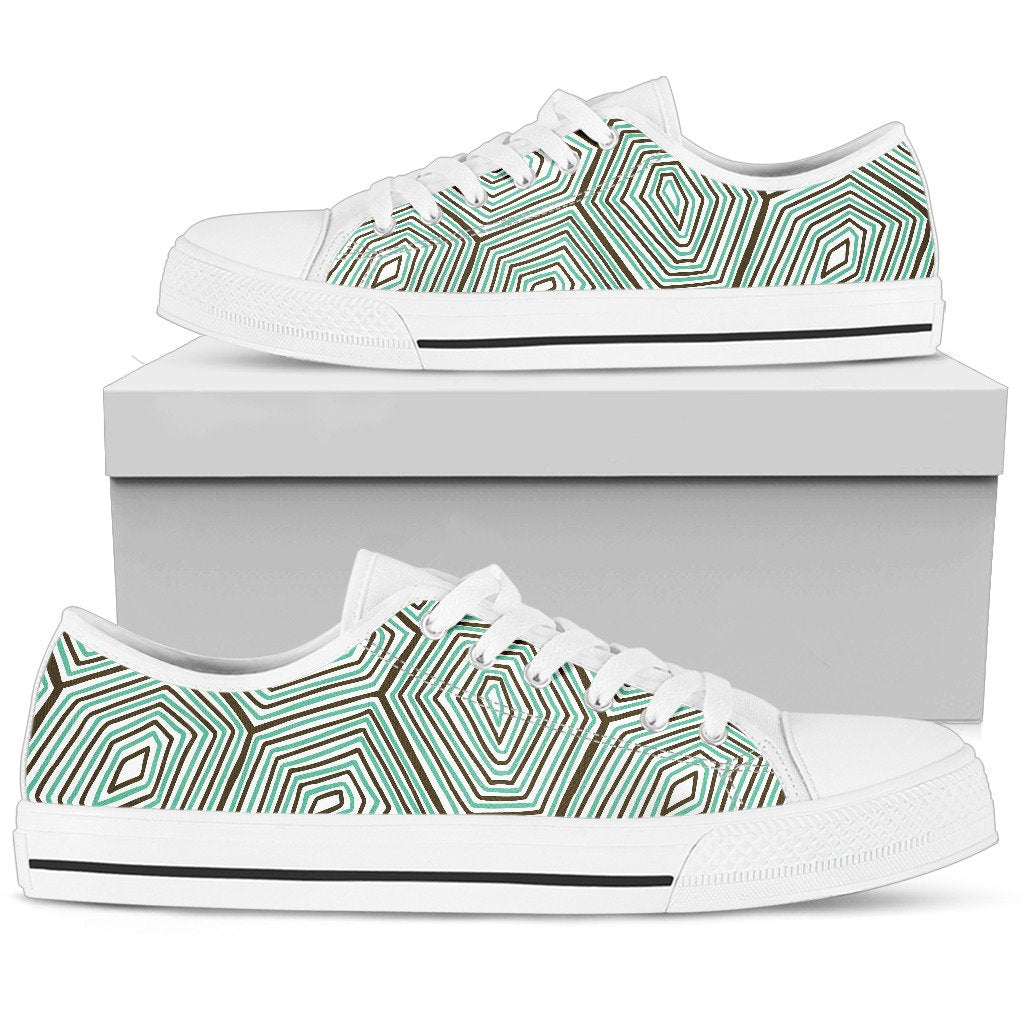 Sea Turtle Skin Print Men Low Top Shoes