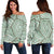 Sea Turtle Skin Print Off Shoulder Sweatshirt