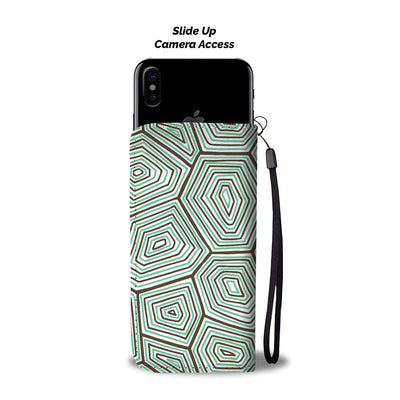 Sea Turtle Skin Print Wallet Phone Case