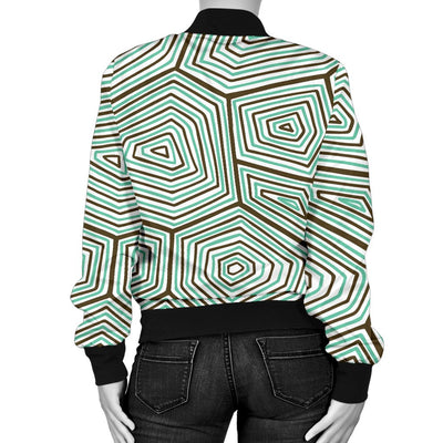 Sea Turtle Skin Print Women Casual Bomber Jacket