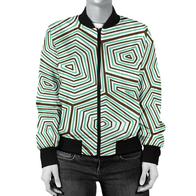 Sea Turtle Skin Print Women Casual Bomber Jacket