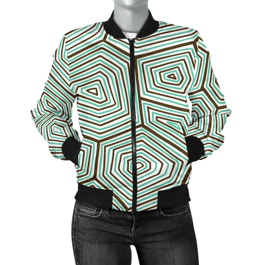 Sea Turtle Skin Print Women Casual Bomber Jacket