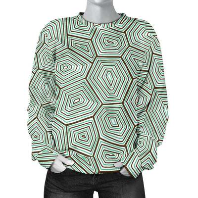 Sea Turtle Skin Print Women Crewneck Sweatshirt