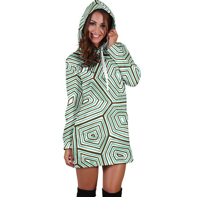 Sea Turtle Skin Print Women Hoodie Dress