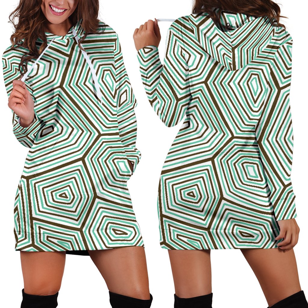 Sea Turtle Skin Print Women Hoodie Dress