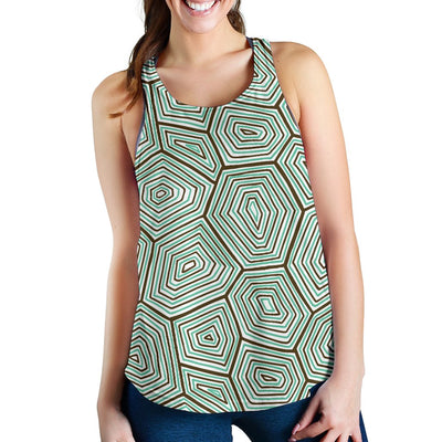 Sea Turtle Skin Print Women Racerback Tank Top