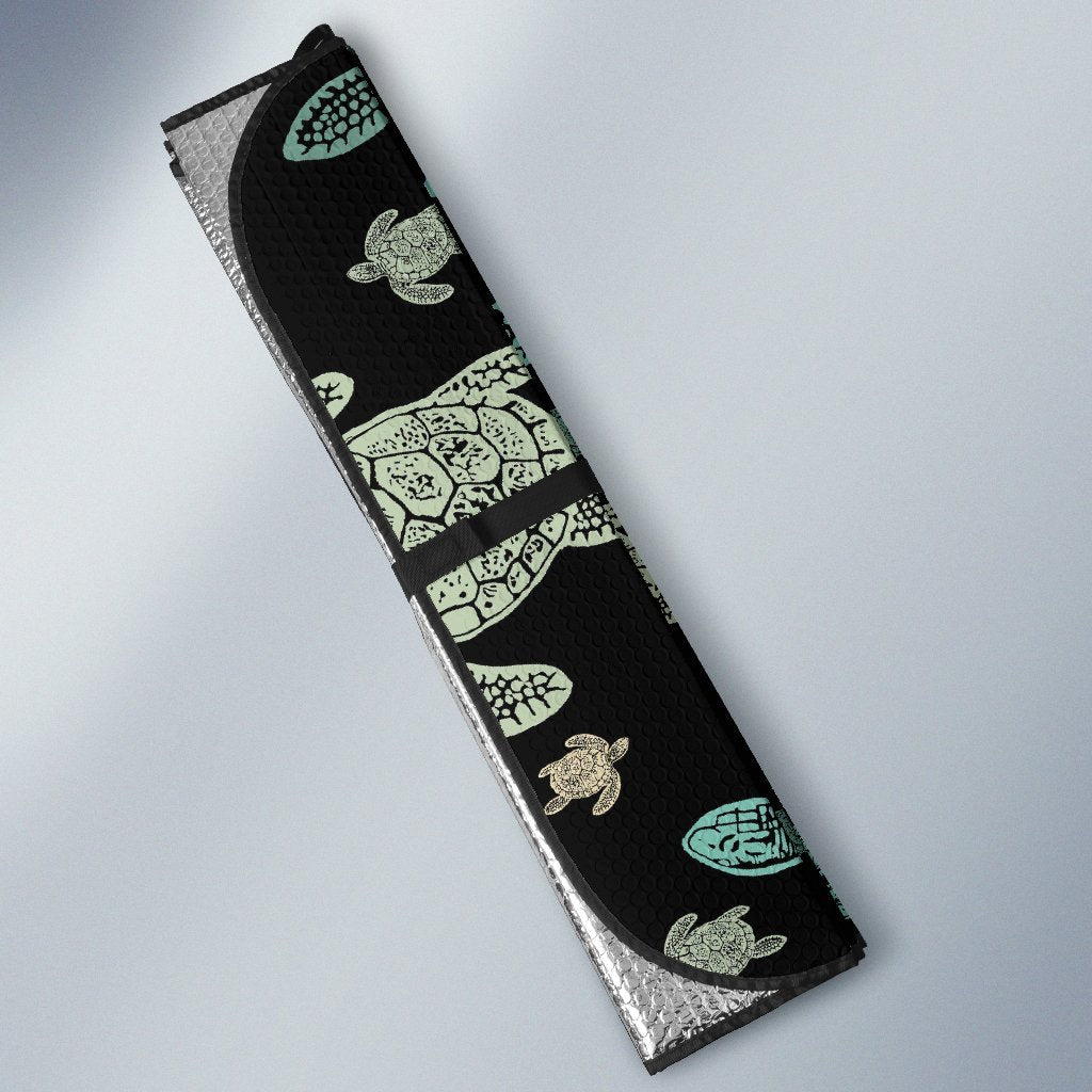 Sea Turtle Stamp Pattern Car Sun Shade-JorJune