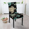 Sea Turtle Stamp Pattern Dining Chair Slipcover-JORJUNE.COM