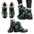 Sea Turtle Stamp Pattern Faux Fur Leather Boots