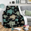 Sea Turtle Stamp Pattern Fleece Blanket