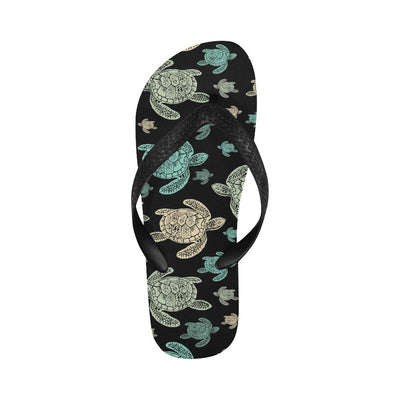 Sea Turtle Stamp Pattern Flip Flops-JorJune