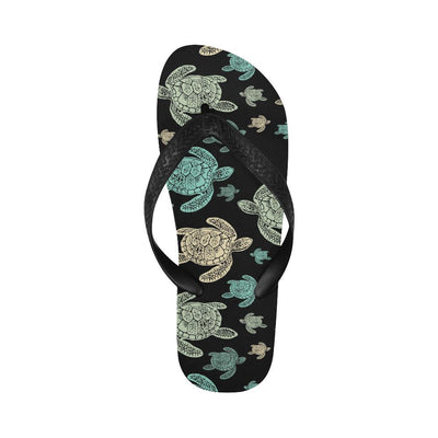 Sea Turtle Stamp Pattern Flip Flops-JorJune