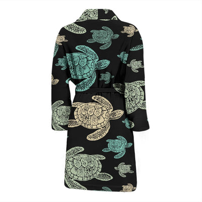 Sea Turtle Stamp Pattern Men Bath Robe