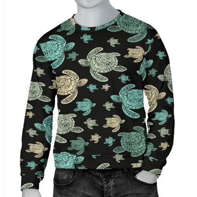 Sea Turtle Stamp Pattern Men Crewneck Sweatshirt