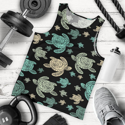 Sea Turtle Stamp Pattern Men Tank Top