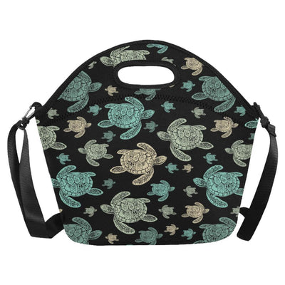 Sea Turtle Stamp Pattern Neoprene Lunch Bag-JorJune