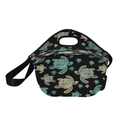 Sea Turtle Stamp Pattern Neoprene Lunch Bag-JorJune