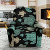 Sea Turtle Stamp Pattern Recliner Slipcover-JORJUNE.COM