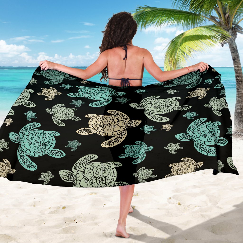 Sea Turtle Stamp Pattern Sarong Pareo Wrap