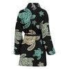 Sea Turtle Stamp Pattern Women Bath Robe