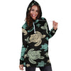 Sea Turtle Stamp Pattern Women Hoodie Dress