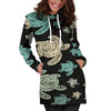 Sea Turtle Stamp Pattern Women Hoodie Dress