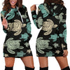 Sea Turtle Stamp Pattern Women Hoodie Dress