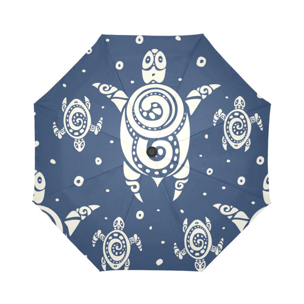 Sea Turtle Tribal Automatic Foldable Umbrella
