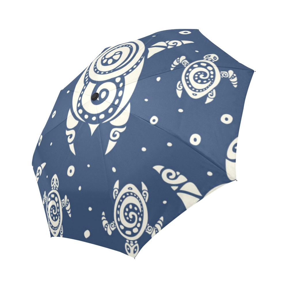 Sea Turtle Tribal Automatic Foldable Umbrella
