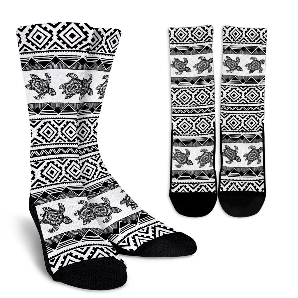 Sea Turtle Tribal Aztec Crew Socks
