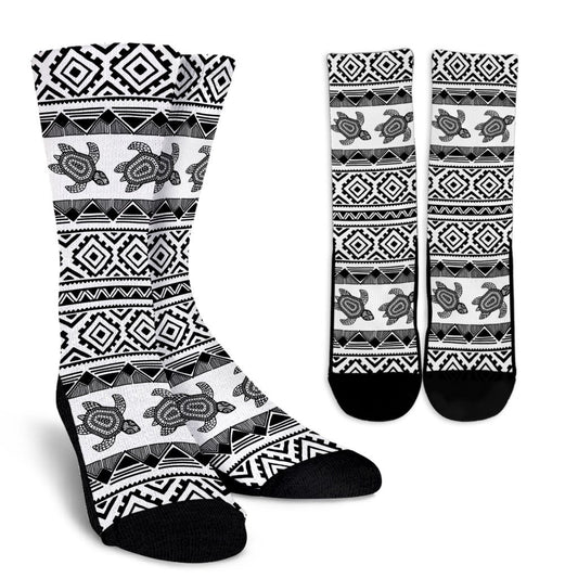 Sea Turtle Tribal Aztec Crew Socks