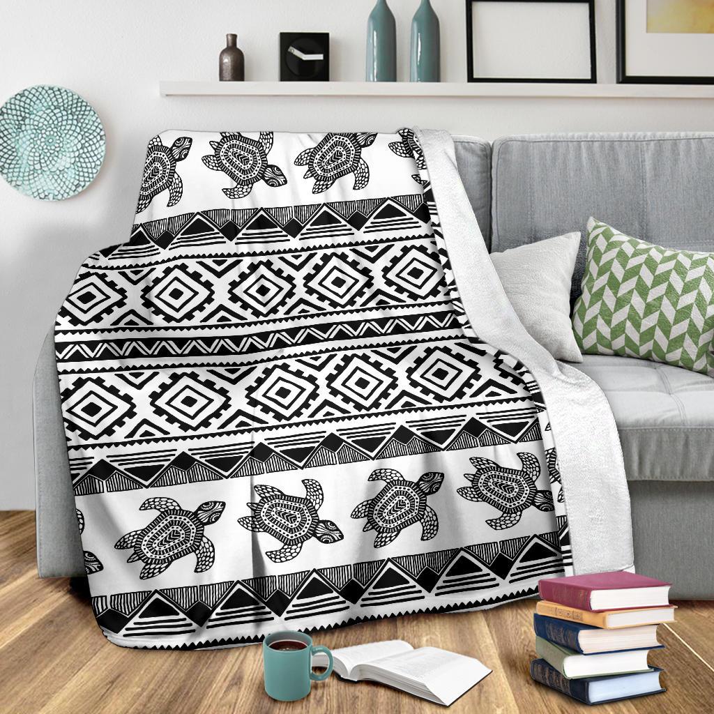Sea Turtle Tribal Aztec Fleece Blanket
