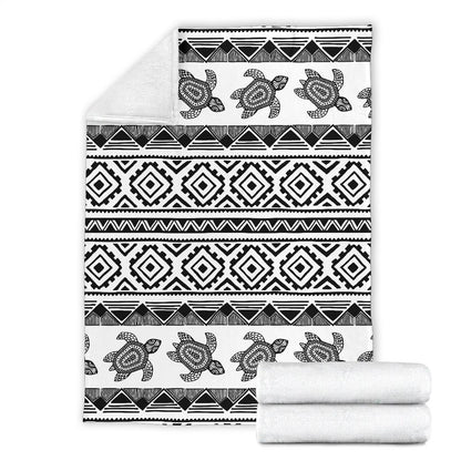 Sea Turtle Tribal Aztec Fleece Blanket