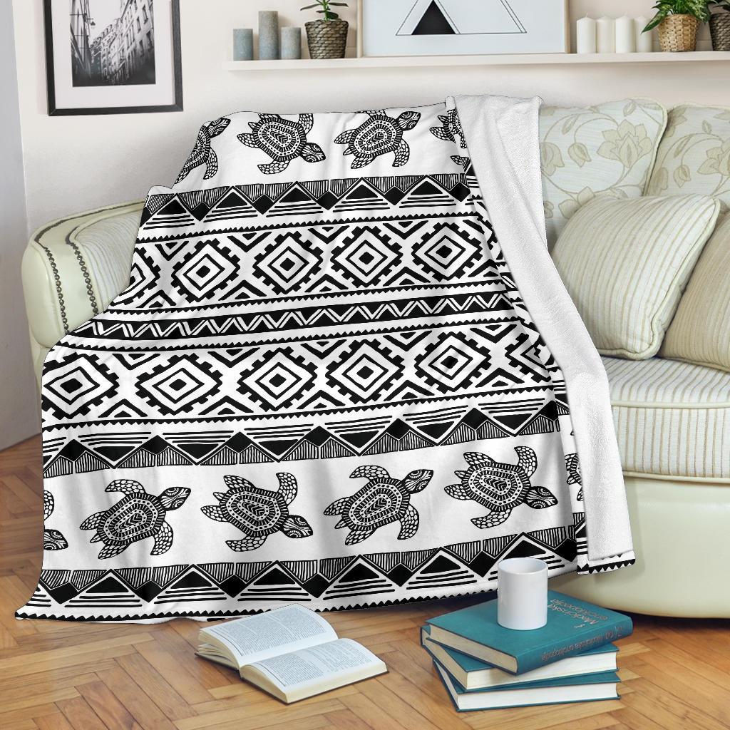 Sea Turtle Tribal Aztec Fleece Blanket