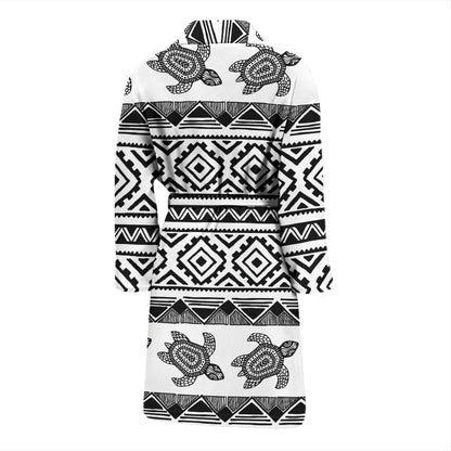 Sea Turtle Tribal Aztec Men Bath Robe