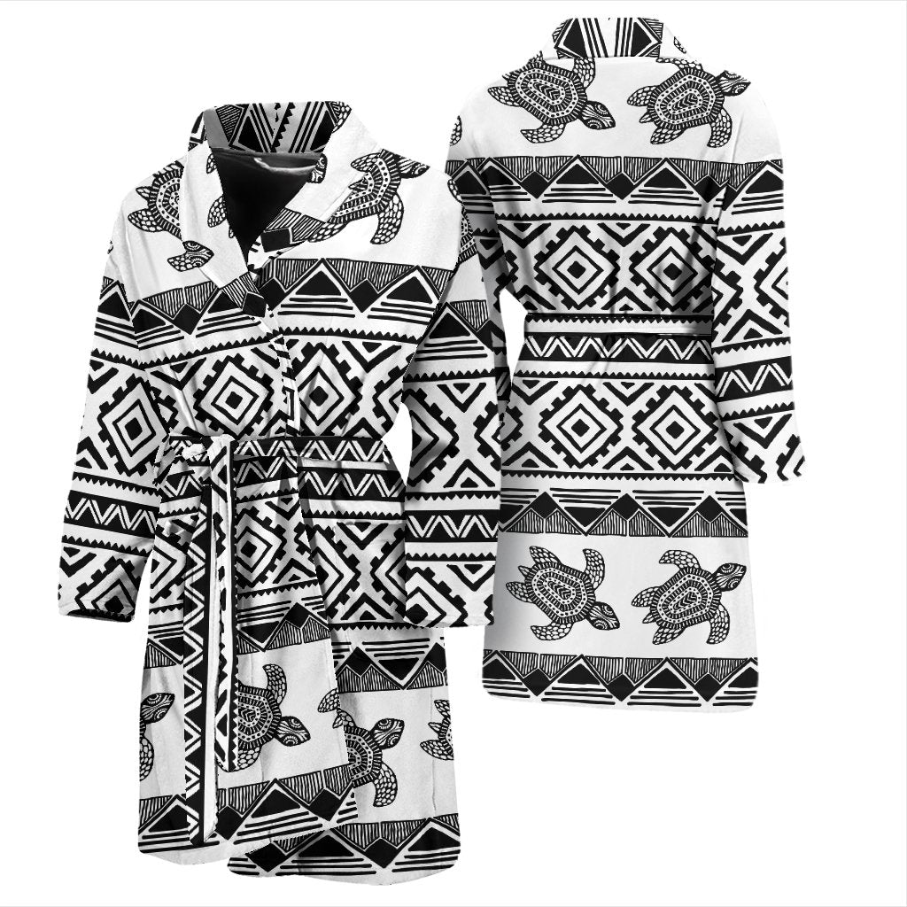 Sea Turtle Tribal Aztec Men Bath Robe
