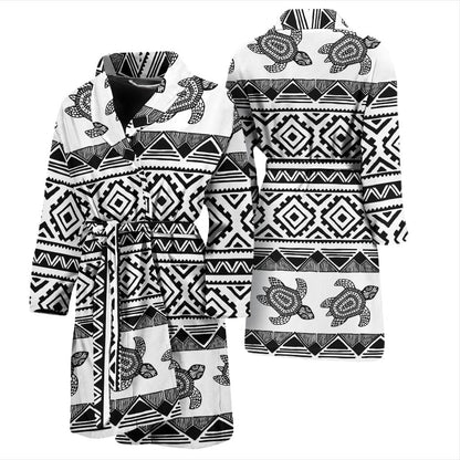 Sea Turtle Tribal Aztec Men Bath Robe