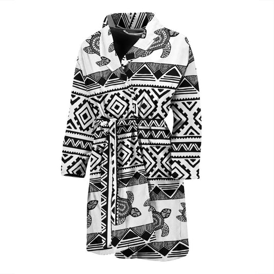 Sea Turtle Tribal Aztec Men Bath Robe