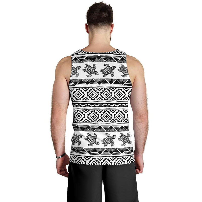 Sea Turtle Tribal Aztec Men Tank Top