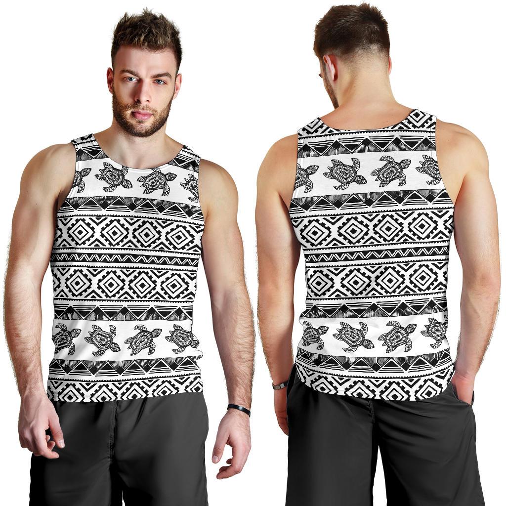 Sea Turtle Tribal Aztec Men Tank Top